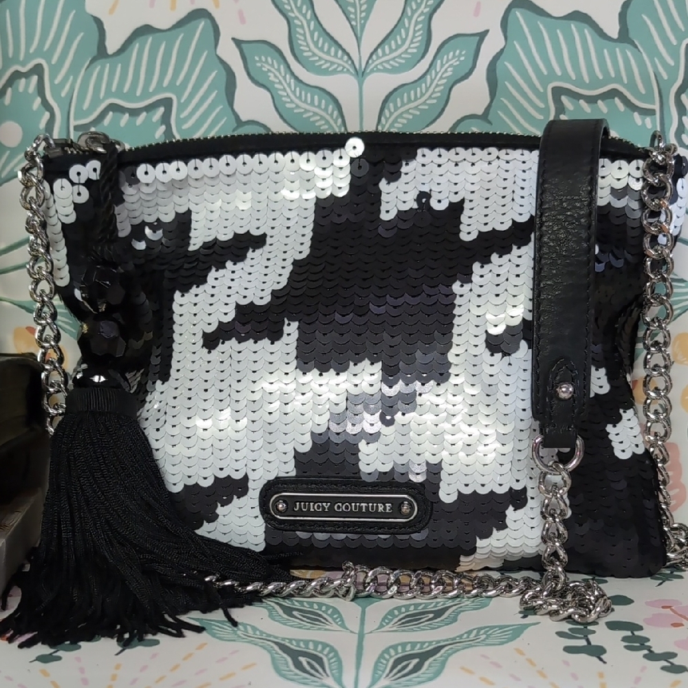 Juicy Couture Black and Silver Sequin Women's Bag